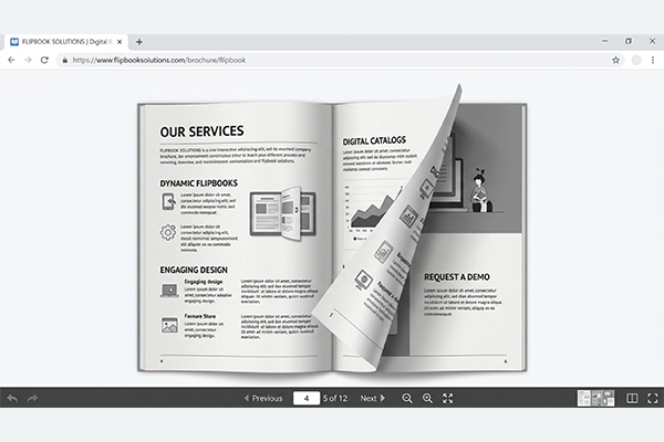 会社案内フリップブックのブラウザ表示イメージ