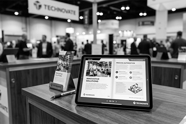 展示会ブースでのタブレット利用イメージ