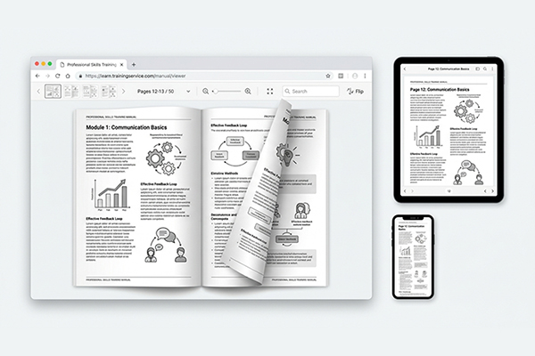 研修資料のマルチデバイス表示イメージ